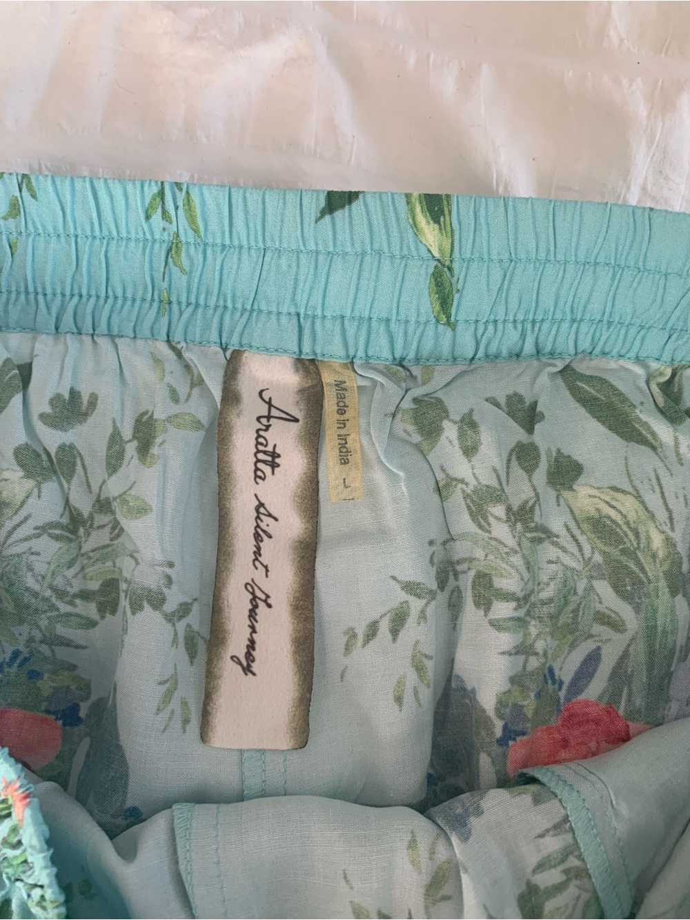 NWT Aratta Silent Journey ROMA Floral Wide-Leg Pants - Aqua Floral - Picture 12 of 16